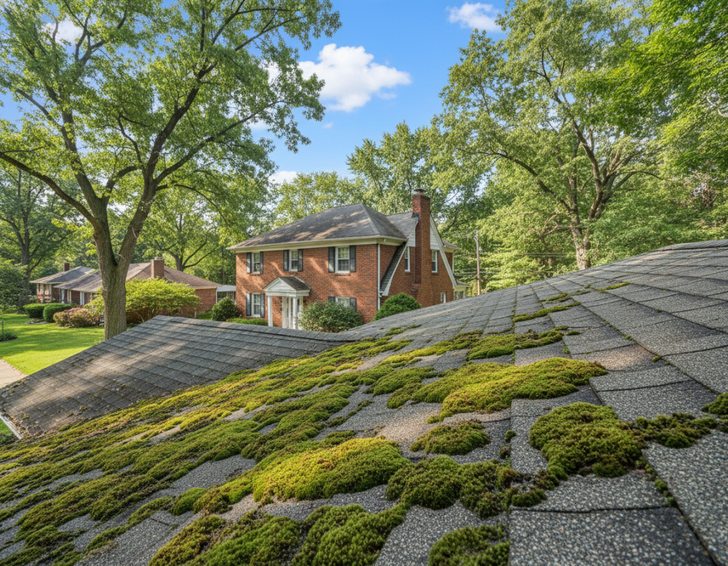 Roof Cleaning to Remove Carbon from Shingles in Lewis Center